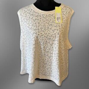 All in Motion Tank Top Breathable Stretchable Fabric Relaxed Fit Cream W 3X NWT